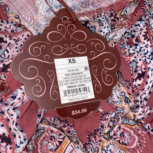 Knox Rose dusty rose floral boho dress new with tags size xsmall - Picture 5 of 11